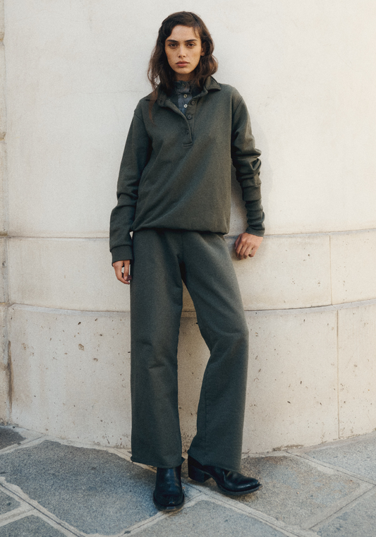 Zorro straight wide leg sweatpants in french terry