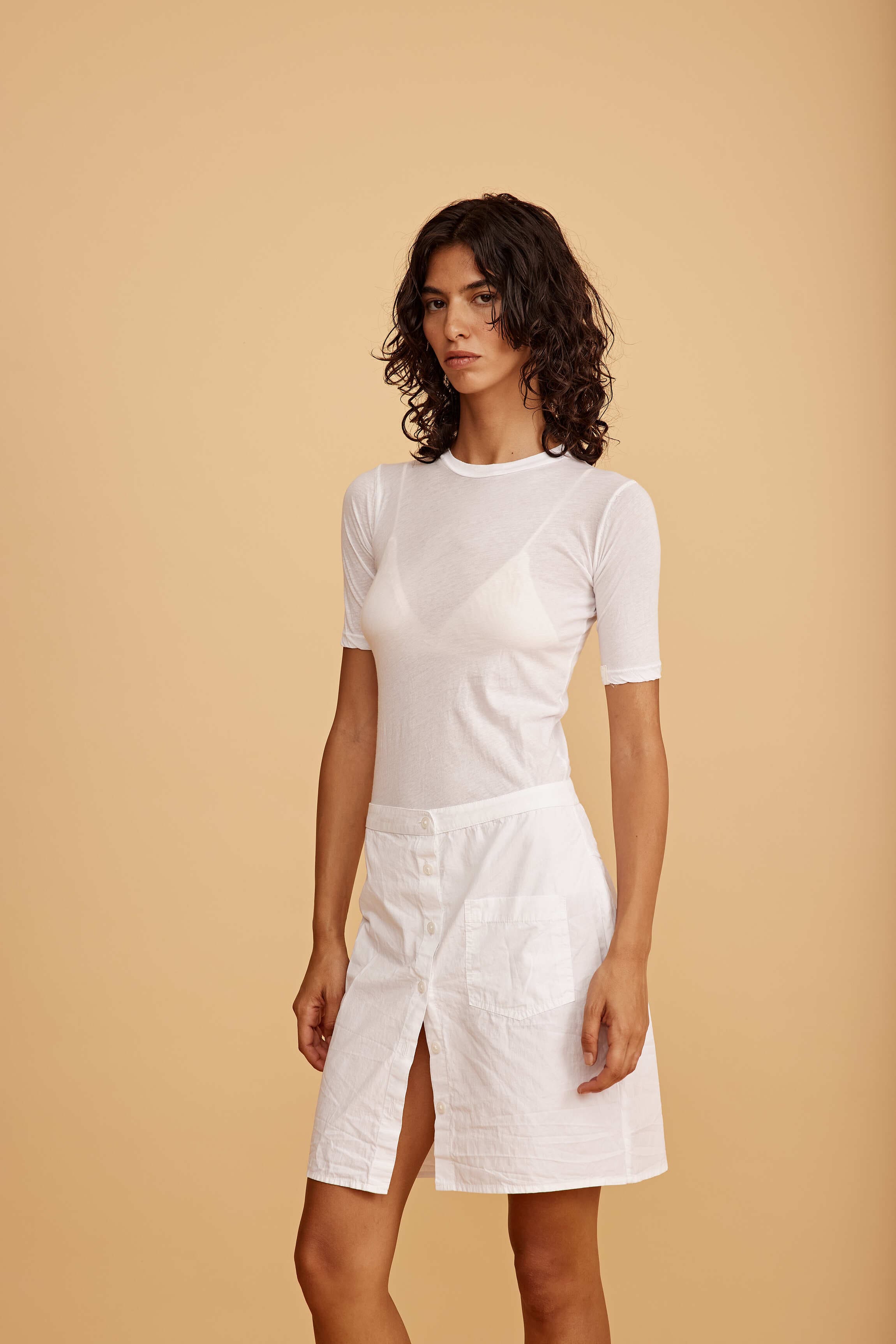 【新品、タグ付き】Bibiy. COLENNE SKIRT WHITE FINESSE_013125_SEONA_WHITE_BUB